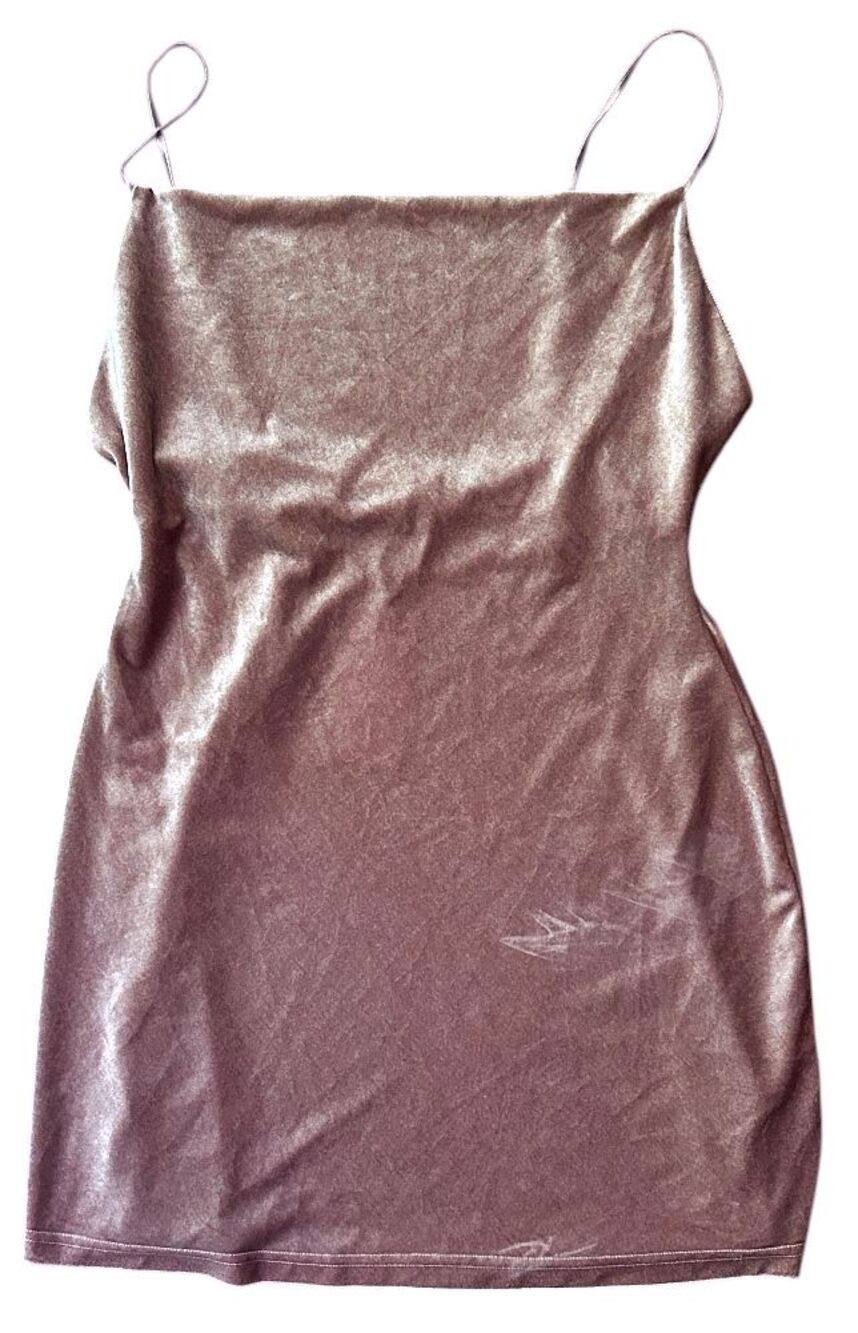 NWT Cotton Candy Spaghetti Strap Stretch Mauve Mini Dress Women's Large